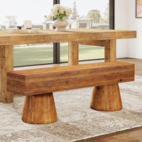 Solid Wood Dining Bench, Farmhouse Kitchen Table Bench Seat with Sturdy Spherical Legs