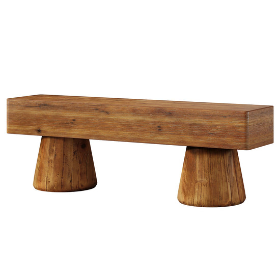 Solid Wood Entryway Shoe Bench, Farmhouse End of Bed Bench with Bucket Legs