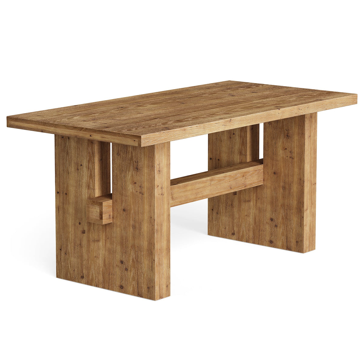 Solid Wood Kitchen Table, 63" Farmhouse Dining Table Dinner Table for 6