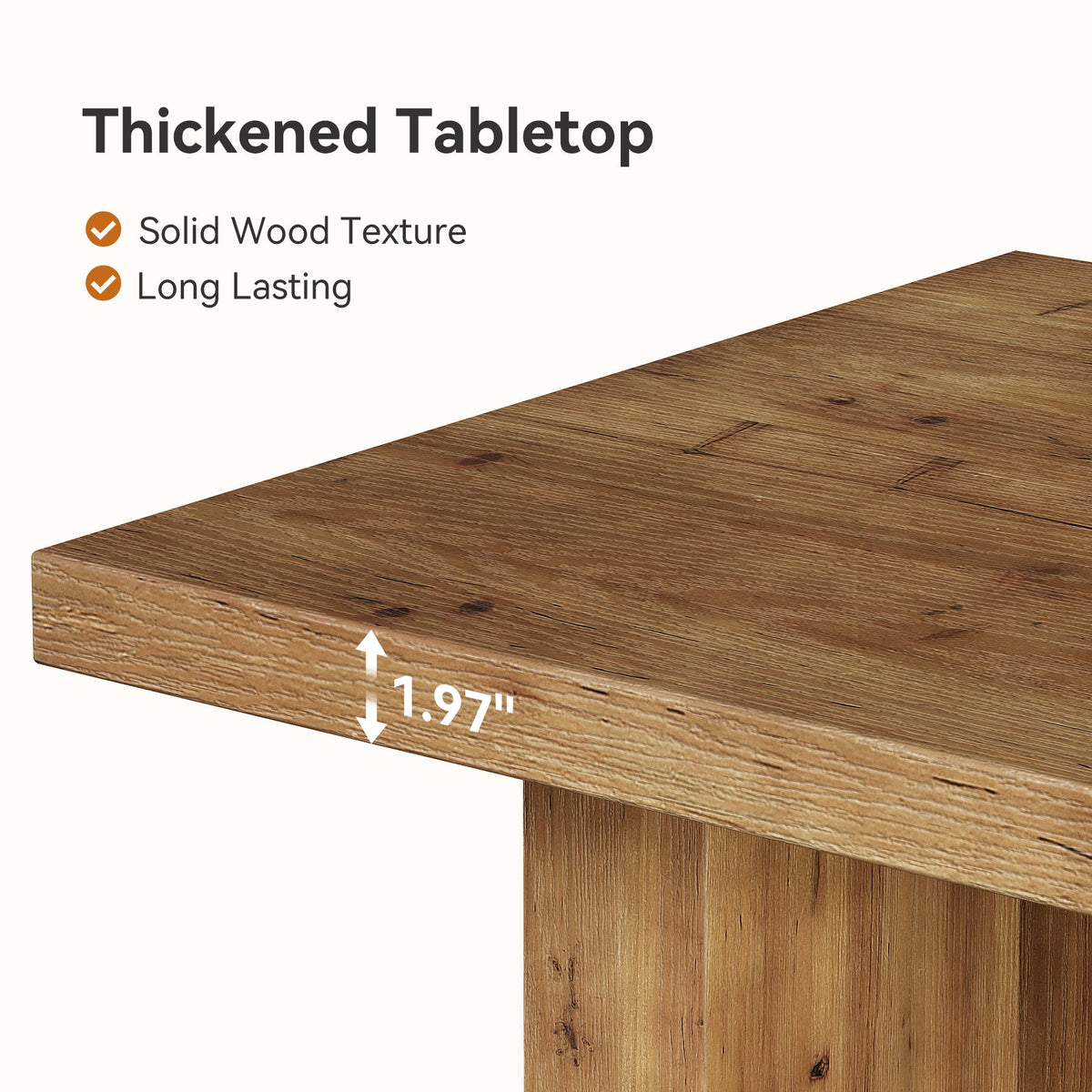 Solid Wood Kitchen Table, 63" Farmhouse Dining Table Dinner Table for 6