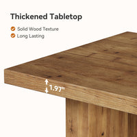 Solid Wood Kitchen Table, 63" Farmhouse Dining Table Dinner Table for 6