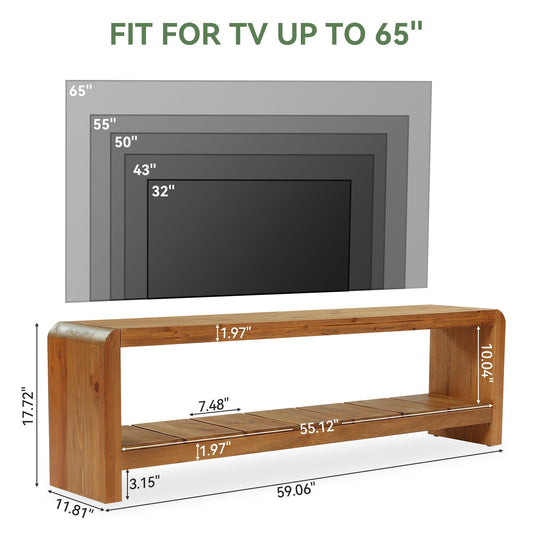 Solid Wood Tv Stand, Rustic Entertainment Center Media Console for Tv Up to 65"