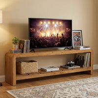 Solid Wood Tv Stand, Rustic Entertainment Center Media Console for Tv Up to 65"
