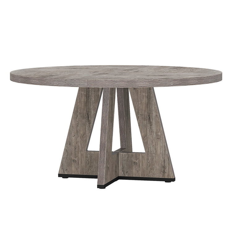 Round Dining Table for 4, 47" Wooden Kitchen Table Farmhouse Dinner Table Tribesigns