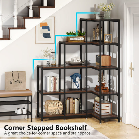 Tribesigns Corner Bookshelf, 5-Tier Ladder Corner Etagere Bookcase Tribesigns