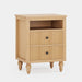 Wood Nightstand, 2 Drawers Sofa Side Table with Open Storage Space Tribesigns