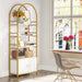 4-Tier Bookshelf with Cabinet, 75.9" Tall Etagere Bookcase with Door Tribesigns