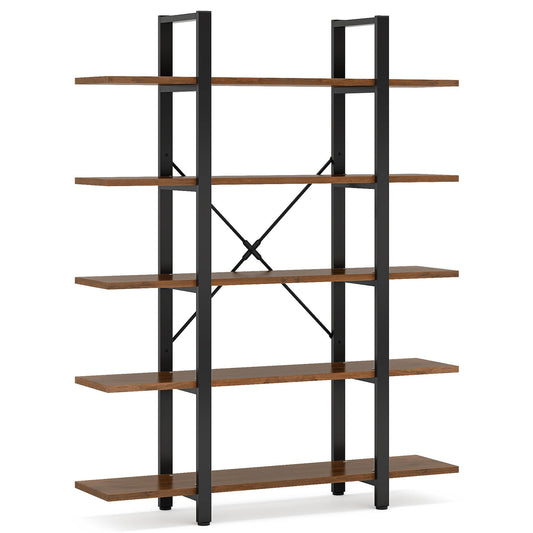 Tribesigns 5-Tier Bookshelf, Vintage Industrial Style Bookcase Tribesigns