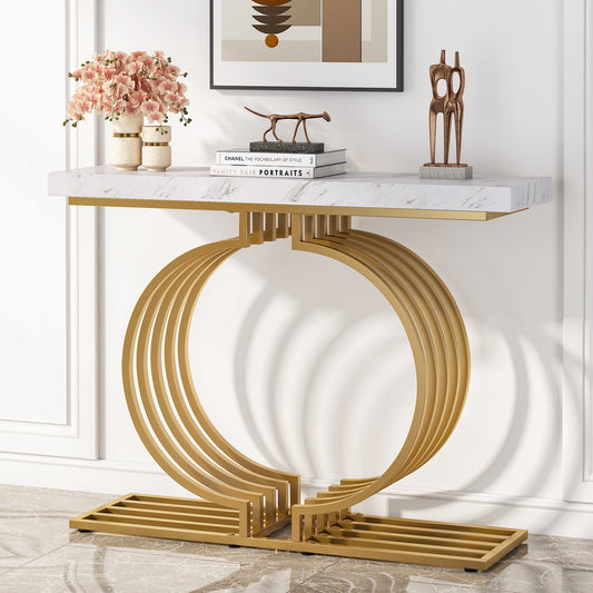 Console Table, 40 inch Entryway Sofa Table with Gold Base Tribesigns