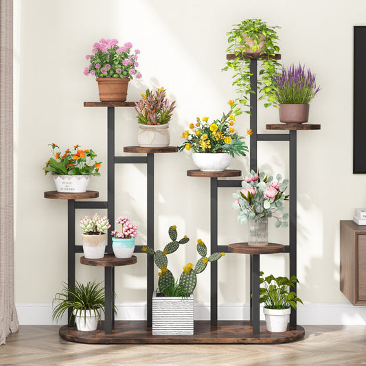 Plant Stand, Multi-Tiered 11 Potted Plant Shelf Flower Stands Tribesigns