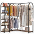 L Shape Clothes Rack, Corner Garment Rack with Storage Shelves Tribesigns