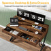 2-Drawer Computer Desk, Industrial 47" Writing Table with Monitor Stand Tribesigns