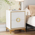 2-Drawer Nightstand, Modern Wood Bedside Table with Metal Legs Tribesigns