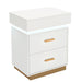 Tribesigns LED 3-Drawer Nightstand, Modern Bedside Table with Sliding Top