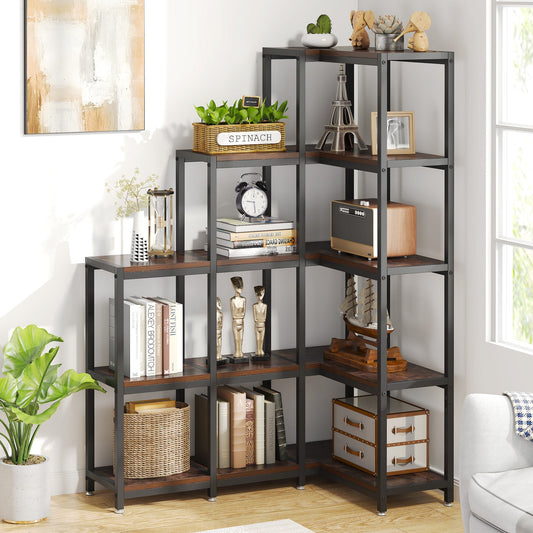 Tribesigns Corner Bookshelf, 5-Tier Ladder Corner Etagere Bookcase Tribesigns