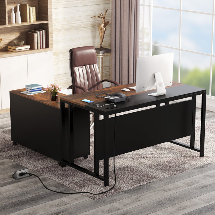 Tribesigns L-Shaped Desk, 55" Office Desk with 40" Mobile File Cabinet Tribesigns