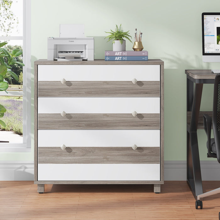 3-Drawer File Cabinet, Wood Filing Organization Storage Cabinet Tribesigns