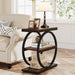 3-Tier End Table, Industrial Sofa Side Table with Round Metal Frame Tribesigns
