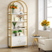 4-Tier Bookshelf with Cabinet, 75.9" Tall Etagere Bookcase with Door Tribesigns