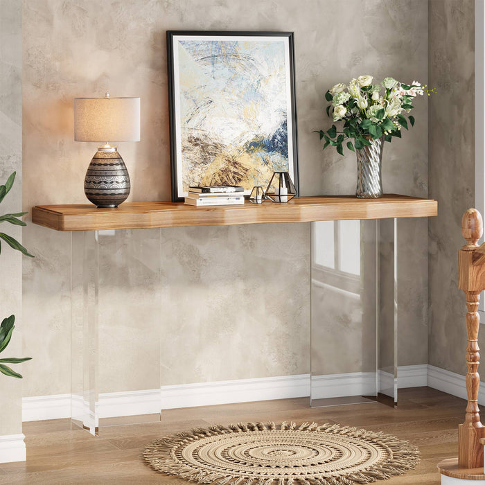 47'' Console Table Sofa Entryway Table with Acrylic Legs Tribesigns