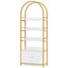 4-Tier Bookshelf with Cabinet, 75.9" Tall Etagere Bookcase with Door Tribesigns