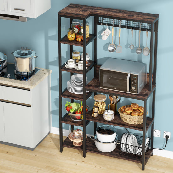 8-Tier Kitchen Baker's Rack with Power Outlets, Microwave Oven Stand Tribesigns