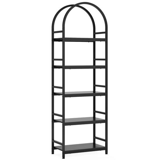 4-Tier / 5-Tier Bookshelf, Arched Bookcase Display Rack with Storage Shelves Tribesigns