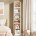 Tribesigns Bookcase, 79" Narrow Bookshelf 6 Tier Cube Organizer with Door Tribesigns