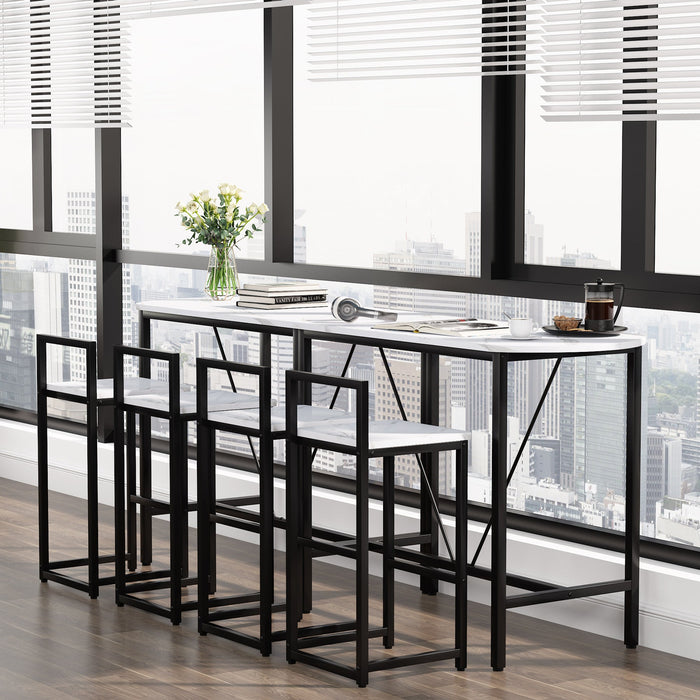 3-Piece Bar Table Set, Kitchen Pub Dining Table Tribesigns
