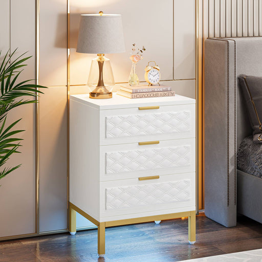 Nightstand, 3-Drawer Modern Beside Table End Table Tribesigns