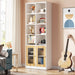 Tribesigns Bookcase, 79" Narrow Bookshelf 6 Tier Cube Organizer with Door Tribesigns