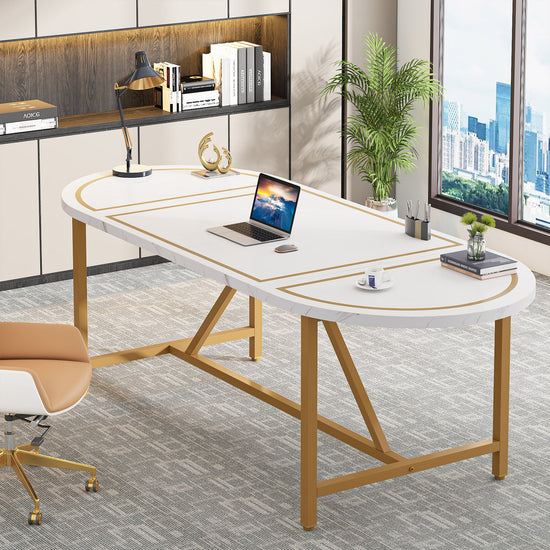 Tribesigns Executive Desk, 70.8" Modern Conference Table Computer Desk Tribesigns