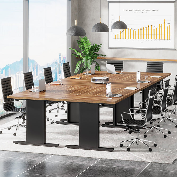 6FT Conference Table, 62.99” Rectangular Meeting Table Boardroom Desk Tribesigns