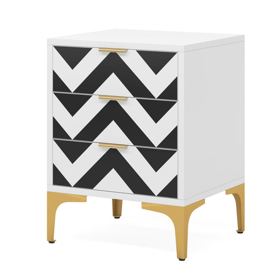 Nightstand, Modern 3-Drawer End Table Bedside Table for Bedroom Tribesigns
