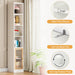 6-Tier Bookcase, 72.8" Narrow Bookshelf Cube Organizer with Door Tribesigns