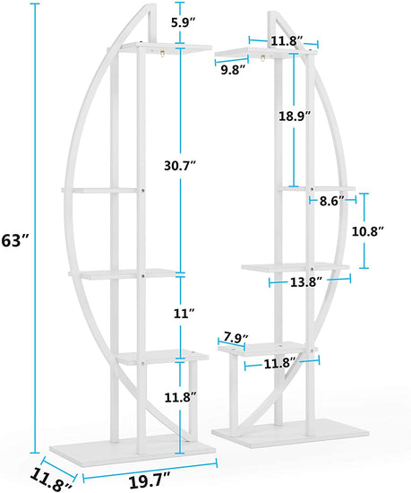 Plant Stand, 5-Tier Curved Flower Display Shelf Pack of 2 Tribesigns