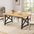 63" Dining Table for 4 to 6 People, Wood Rectangular Kitchen Table Tribesigns