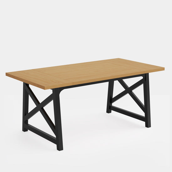 63" Dining Table for 4 to 6 People, Wood Rectangular Kitchen Table Tribesigns