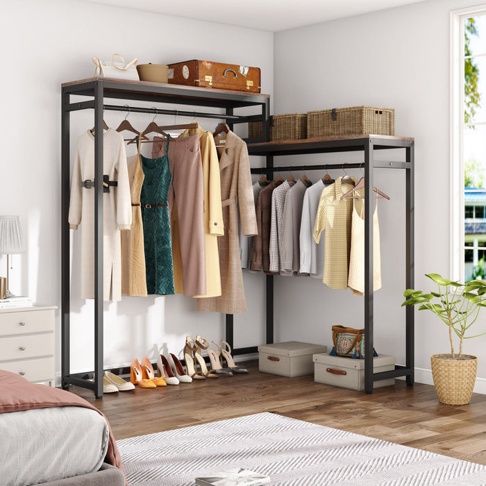 Free Standing Closet Organizer, Heavy Duty Wardrobe Closet Tribesigns