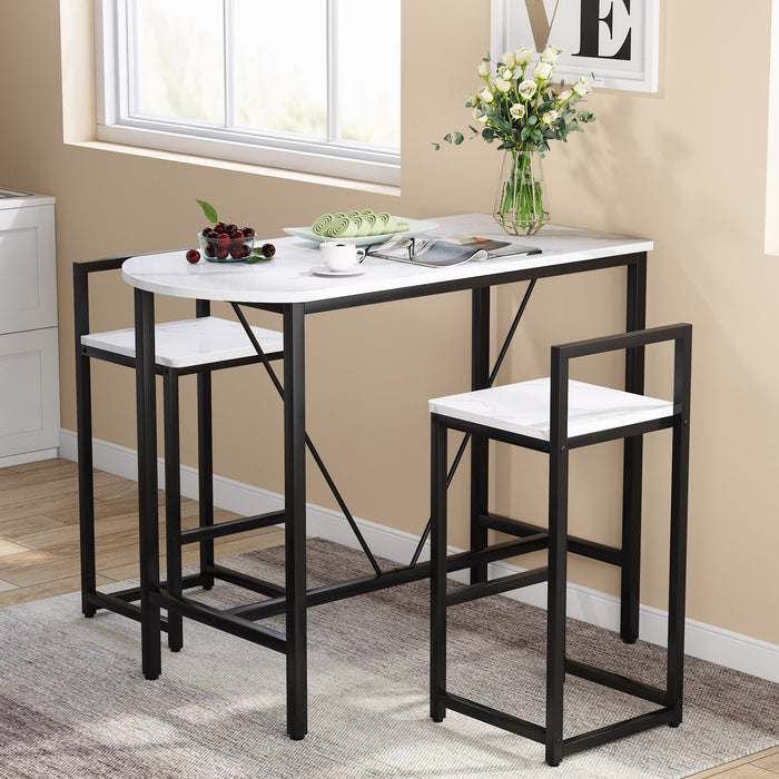 3-Piece Bar Table Set, Kitchen Pub Dining Table Tribesigns