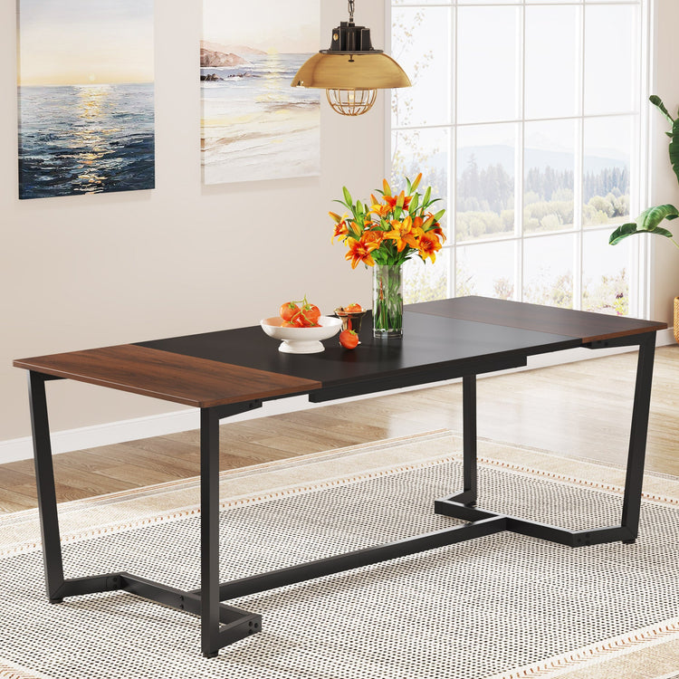 71" Dining Table, Rectangular Kitchen Table Dining Room Table for 6 People Tribesigns