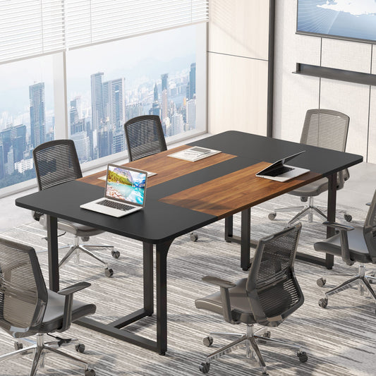 Tribesigns Conference Table, 6FT Rectangle Meeting Table for 8 People Tribesigns