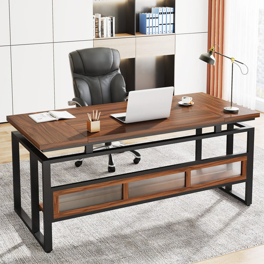 63" Executive Desk, Large Computer Office Desk with Thickened Board Tribesigns