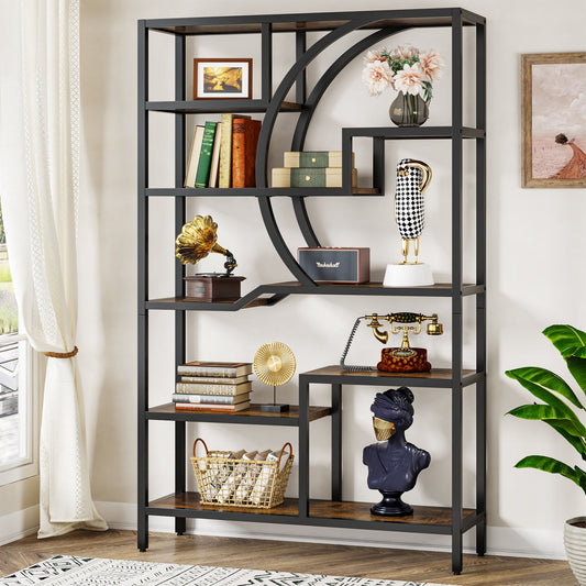 69" Tall Bookshelf, Freestanding Etagere Bookcase Open Display Shelf Tribesigns