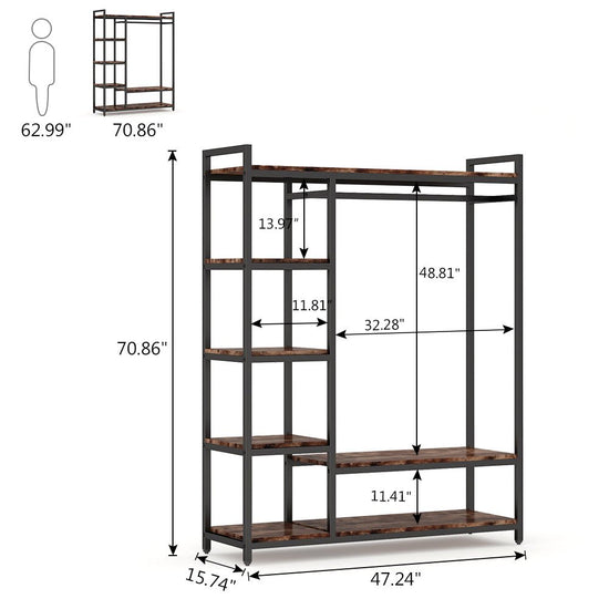 Freestanding Closet Organizer, Portable Garment Rack Tribesigns