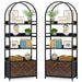4-Tier Bookshelf with Cabinet, 75.9" Tall Etagere Bookcase with Door Tribesigns