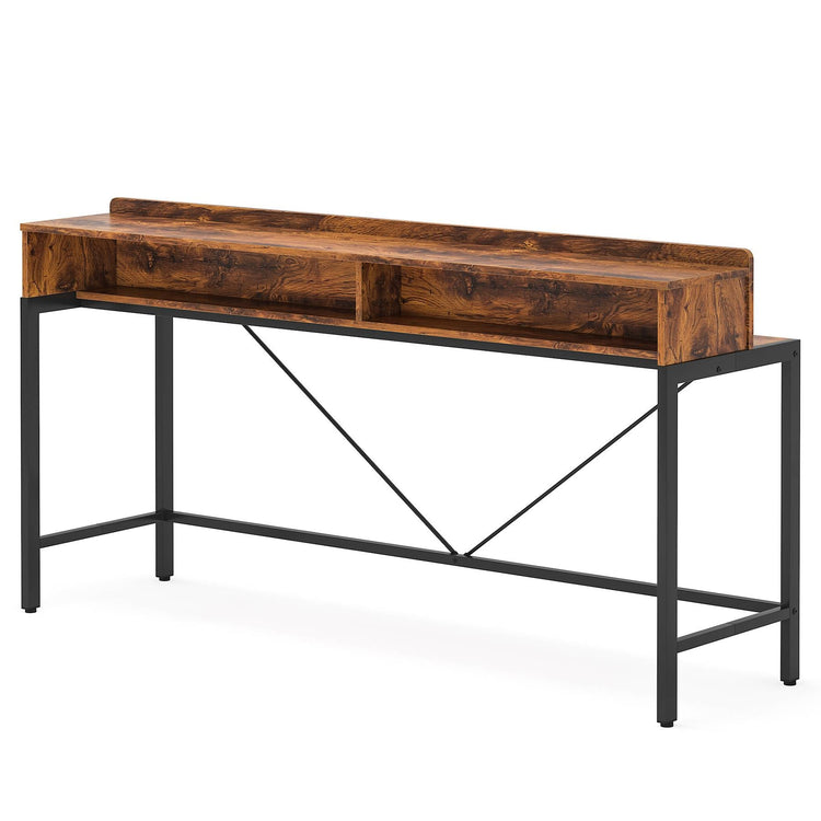 2-Tier Console Table, 70.9" Sofa Hallway Table with Open Shelves Tribesigns