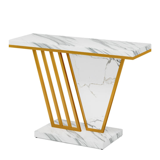 Console Table, 41-Inch Modern Entryway Table with Faux Marble Tabletop Tribesigns