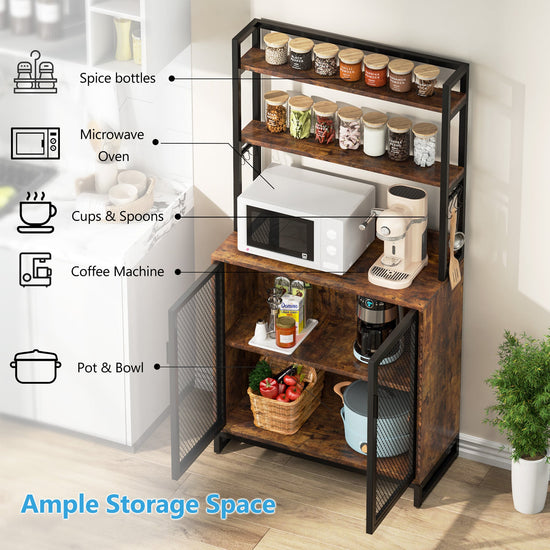Tribesigns Kitchen Bakers Rack with Hutch, 5 Tier Kitchen Utility Storage Shelf