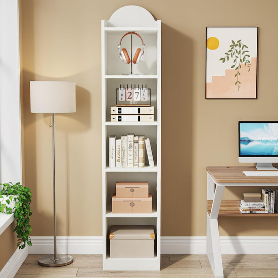 Tribesigns Bookcase, Narrow 5 Cube Storage Organizer Bookshelf for Small Space Tribesigns
